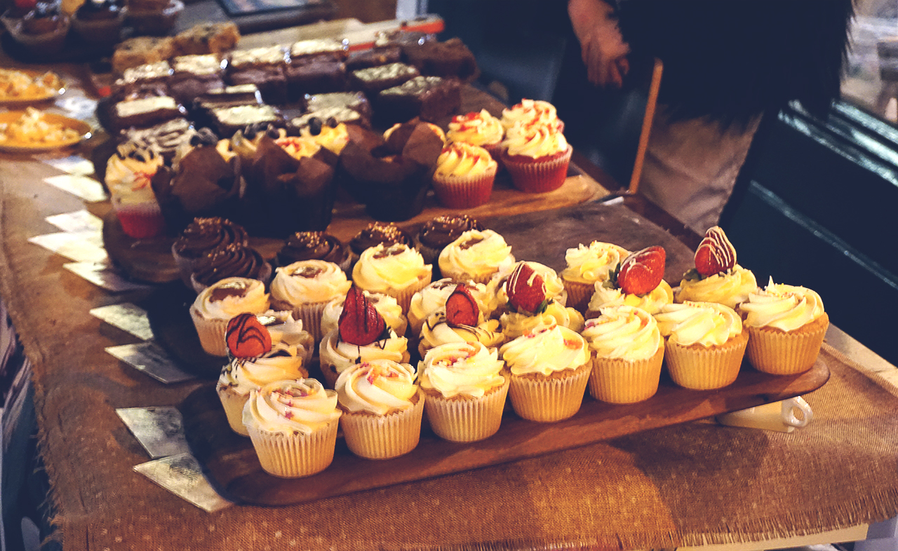 Cupcakes and other baked sweet treats from Glutopia London gluten free bakery and cafe 
