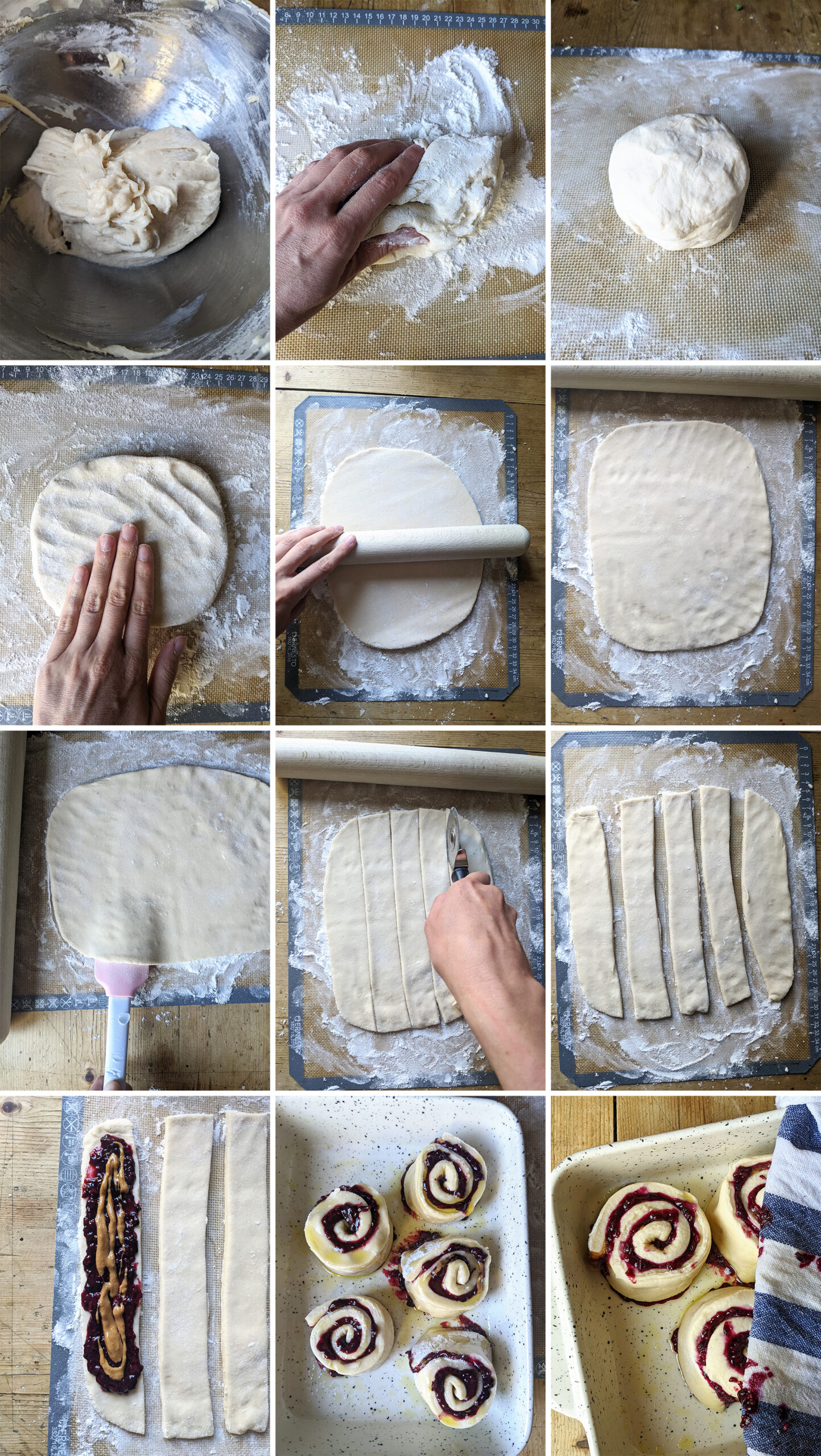 Gluten free jam roll step by step making process